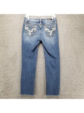 Vigoss Jean Womens 3 Blue Chelsea Stretch Denim Capri